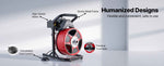 Amocart Drain Cleaner Machine 50 FT x 1/2 Inch Manual Feed Sewer Snake Auger with Air-Activated Foot Switch for 2" to 6" Pipes
