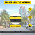 Amocart Cable Protector Ramp Wire Cable Cover Cord Guard 2 Channels Rubber + PVC 11000LBS Speed Bump Parking Driveway Traffic