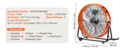 Charger l'image dans la visionneuse de galerie, SucceBuy Ventilateur de tambour 24 pouces, ventilateur d'atelier haute vitesse, 3 vitesses, 8600 CFM, minuterie 360° de 0 à 2h, pour entrepôt, atelier, usine, sous-sol

