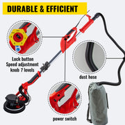 Bild in Galerie-Viewer laden, SucceBuy 850W Drywall Sander Variable Speed 800-1750 RPM Electric Drywall Sander Foldable Sheetrock Sander with Telescope Handle
