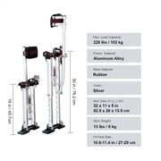 Bild in Galerie-Viewer laden, Amocart Drywall Stilts 18''-30''/36''-50'' Adjustable Aluminum Tool Stilts Protective Knee Pads Non-Slip Work Stilts for Home
