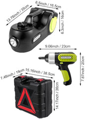 Bild in Galerie-Viewer laden, Amocart 4-In-1 Electric Car Jack 12V 5T Portable Hydraulic Jack Impact Wrench Tire Compressor Lifting LED Light Car Repair Tool
