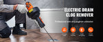 SucceBuy 12V Electric Drain Auger 25FT Cordless Plumbing Snake Auto Feed Pipeline Drain Clog Remover with Power Drill Homeuse