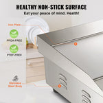 Amocart 21In Commercial Electric Grill Flat Pan Stainless Steel Desktop Griddle Hotplate Teppanyaki Grill w/Temperature Control
