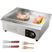 Charger l'image dans la visionneuse de galerie, Amocart 21In Commercial Electric Grill Flat Pan Stainless Steel Desktop Griddle Hotplate Teppanyaki Grill w/Temperature Control

