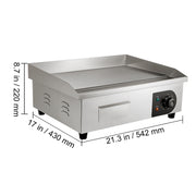 Charger l'image dans la visionneuse de galerie, Amocart 21In Commercial Electric Grill Flat Pan Stainless Steel Desktop Griddle Hotplate Teppanyaki Grill w/Temperature Control
