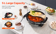 Load image into Gallery viewer, Amocart Electric Hot Pot 5 L Double-flavor Shabu Shabu Pot Non-Stick Electric Cooker with Divider Glass Lid for 6-10 People
