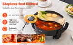 Amocart Electric Hot Pot 5 L Double-flavor Shabu Shabu Pot Non-Stick Electric Cooker with Divider Glass Lid for 6-10 People