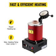 Load image into Gallery viewer, Amocart 1350W Gold Melting Furnace with 1 kg and 3 kg Ceramic Crucible Ingot Die for Processing of Gold Silver Aluminum Copper
