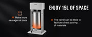 Load image into Gallery viewer, SucceBuy 10L/15L Electric Sausage Stuffer Stainless Steel Making Sausage Machine Commercial Grade with 4 Filling Funnel for Home
