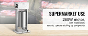 Load image into Gallery viewer, SucceBuy 10L/15L Electric Sausage Stuffer Stainless Steel Making Sausage Machine Commercial Grade with 4 Filling Funnel for Home
