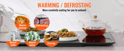 Load image into Gallery viewer, Amocart Electric Warming Tray 16.5"x 23.6"/11" Portable Tempered Glass Heating Tray with Temperature Control Perfect for Dinner
