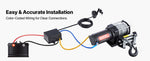 Amocart 3000LBS Electric Winch 12V Wired ATV/UTV Winch with 3/16in x 39.4ft Steel Wire Rope IP55 Waterproof for Towing Off-Road