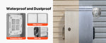 Amocart Outdoor Electrical Box 20 x 16 x 8 in Stainless Steel Ventilated Electrical Enclosure with Thermostat and Fan, Rain Hood, Hinge Connection, Wall/Pole Mounted