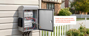 Load image into Gallery viewer, Amocart Outdoor Electrical Box 20 x 16 x 8 in Stainless Steel Ventilated Electrical Enclosure with Thermostat and Fan, Rain Hood, Hinge Connection, Wall/Pole Mounted
