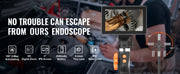 Load image into Gallery viewer, SucceBuy Articulating Borescope Camera with Light Two-way Articulated Endoscope Inspection with 6.4mm Tiny Lens 5" 1080P Screen
