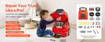Amocart 60 Pcs Kids Mechanic Car Repair Set with Removable Parts & Horn Workshop Set Engine Toy for Toddler Children Gift