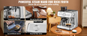 Load image into Gallery viewer, Amocart Espresso Machine with Grinder 15 Bar Semi-Automatic Espresso Coffee Maker with Milk Frother Steam Wand
