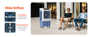 Bild in Galerie-Viewer laden, Amocart Evaporative Air Cooler 3100CFM with 9Gal Water Tank Swamp Cooler with Remote Control 12H Timer 4 Ice Boxes 3 Wind Speed
