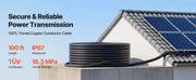 Load image into Gallery viewer, Amocart 30FT/50FT/100FT Solar Panel Extension Cable with Flame Retardant Protective Sleeving Female and Male Connectors for RV

