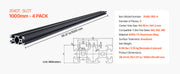 Load image into Gallery viewer, SucceBuy Linear Rail 4-5 PCS 1000mm/1200mm/1500mm/2000mm T Slot 2040 Aluminum Extrusion Profile for 3D Printer, CNC Machine DIY
