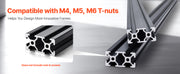Load image into Gallery viewer, Amocart Linear Rail 4-5 PCS 1000mm/1200mm/1500mm/2000mm T Slot 2040 Aluminum Extrusion Profile for 3D Printer, CNC Machine DIY
