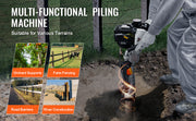 Load image into Gallery viewer, Amocart 37.77cc Gas-Powered T Post Driver 4-Stroke Engine Gasoline Fence Piling Pounder with 3 Post Driving Head(45/55/88 mm)
