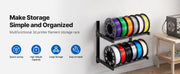 Load image into Gallery viewer, Amocart 2-Tier Wall Mount Printer Filament Storage Rack with Wheels Rolling Filament Spool Holders for 3D Printing Studio
