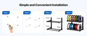 Bild in Galerie-Viewer laden, SucceBuy 2-Tier Wall Mount Printer Filament Storage Rack with Wheels Rolling Filament Spool Holders for 3D Printing Studio
