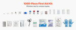 Amocart 3-Shelf First Aid Cabinet 1000Pcs Wall Mounted OSHA&ANSI 2015 (Class A) Industrial Emergency Metal Med Box for Business