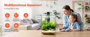 Charger l'image dans la visionneuse de galerie, Amocart Fish Tank Aquarium 2/5Gal Square Ultra-Clear Glass Starter Tank Adjustable 3 Color Lighting Self Cleaning System for Home
