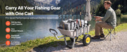 Load image into Gallery viewer, Amocart 200 lbs Foldable Beach Fishing Cart with Aluminum Alloy Frame 13in Tires &amp; 8 Rod Holders for Outdoor Camping Picnic
