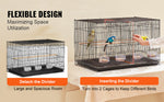 Amocart 30In Flight Bird Cage Stackable Divided Small Animal Cage for Kinds of Birds Pet Travel Birdcage with Handle and Perche