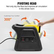 Charger l'image dans la visionneuse de galerie, Amocart Pivoting Utility Fan 600 CFM High Velocity Floor Blower 300° Blowing Angle Air Mover for Drying Cooling Ventilating
