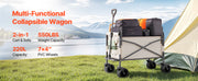 Load image into Gallery viewer, SucceBuy Collapsible Folding Wagon 550lb Load,220L Wagon Cart Converts to Bench Utility Wagon with Adjustable Handle for Camping
