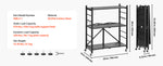 SucceBuy Foldable Storage Shelf Metal Rack Shelving Unit No Assembly Organizer Shelf with 5 Wheels & 4 Hooks for Kitchen Black