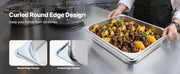 Load image into Gallery viewer, Amocart 2 4 6 Pack Stainless Steam Hotel Pan 1/2 Size Table Steam Pan Anti Jam Restaurant Supplies Rustproof Catering Storage
