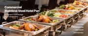 Load image into Gallery viewer, Amocart 2 4 6 Pack Stainless Steam Hotel Pan 1/2 Size Table Steam Pan Anti Jam Restaurant Supplies Rustproof Catering Storage
