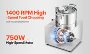 Charger l'image dans la visionneuse de galerie, Amocart 6 10 15L Food Processor &amp; Vegetable Chopper Food-Grade Stainless Steel Food Processor Chopper w/2 Extra S-Curve Blade
