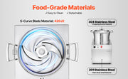 Charger l'image dans la visionneuse de galerie, SucceBuy 6 10 15L Food Processor &amp; Vegetable Chopper Food-Grade Stainless Steel Food Processor Chopper w/2 Extra S-Curve Blade
