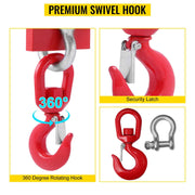 Load image into Gallery viewer, Amocart Forklift Lifting Hoist Swivel Hook Mobile Crane 4400 lbs 2 Ton Lift Mobile Crane Attachments for Garage Workshop
