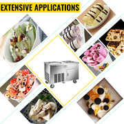 Load image into Gallery viewer, Amocart Commercial Fried Ice Cream Roll Machine w/ 6 Buckets Single Square Pan Stainless Steel Home Ice Cream Porridge Maker
