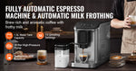 SucceBuy Automatic Espresso Machine Coffee Latte Machine with Color Touch Screen 15 Grinding Levels and Removable Milk Reservoir