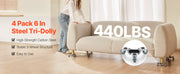 Bild in Galerie-Viewer laden, Amocart 4pcs Furniture Dolly Movers with Triangle Swivel Caster &amp; 3 Wheels Fridge Lift Mover Tool Set for Home Appliances Sofa

