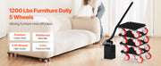 Load image into Gallery viewer, Amocart 4PCS Furniture Dolly 1200Lbs/3474Lbs Fridge Movers with 5 360° Rotation Wheels&amp;Lift Slider Tool Set for Appliances Sofa
