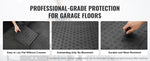 Amocart Garage Tiles Interlocking 12in 25/50Pcs Garage Floor Covering Tiles Non-Slip Double-Sided Texture for Garages Repair