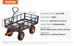 Amocart Garden Cart Sturdy Metal Utility Wagon with Simple Assembly Versatile Dump Cart Wheelbarrow with 400/880lbs Capacity