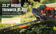 Bild in Galerie-Viewer laden, SucceBuy 23.2-inch 26CC 2 Cycle Gas Hedge Trimmer Gas Powered Handheld Hedge Trimmer 180° Adjustable for Trimming Shrubs Bushes
