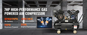 Bild in Galerie-Viewer laden, SucceBuy 7HP/15HP Gas Power Air Compressor 10/20/30 Gallon Air Compressor Tank 115PSI Max Pressure for Construction Workshop
