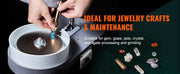 Bild in Galerie-Viewer laden, Amocart Gem Faceting Machine 2800RPM 180W 110V with Faceted Manipulator 1 Bag of Triangle Abrasive Jade Rock Jewel Polisher
